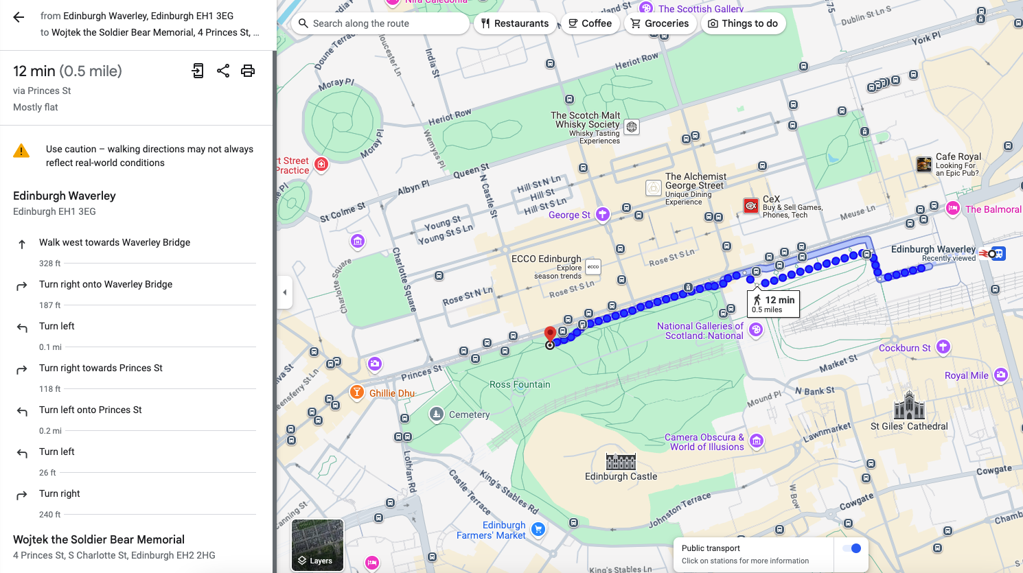 From Edinburgh Waverley to Wojtek the Soldier Bear Monument